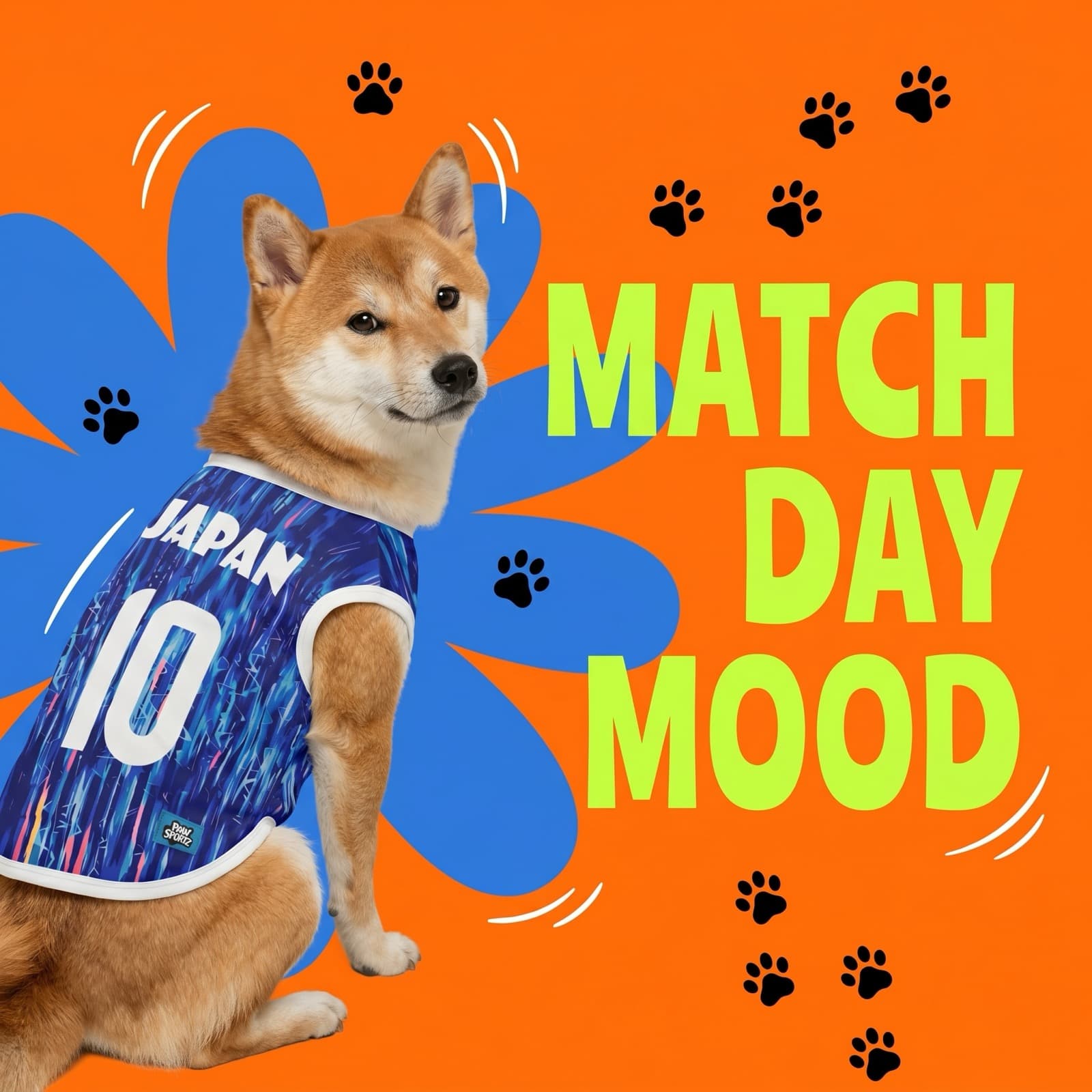 Shiba Inu in the Japan jersey: Match Day Mood